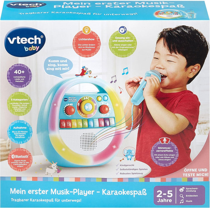 Vtech Baby Mein erster Musik-Player - Karaokespass – Karaoke-Maschine und Mikrofon mit Stimmverzerre
