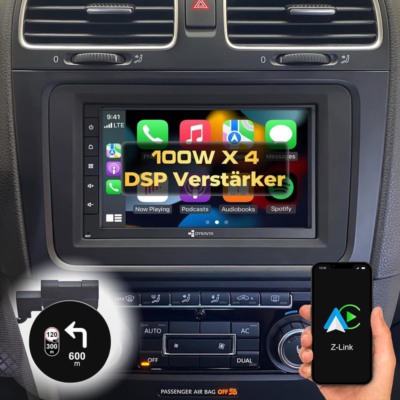 DYNAVIN Android Universal Doppel-DIN Autoradio Navi, 7 Zoll Radio mit 4 * 100W DSP Verstärker | DAB+