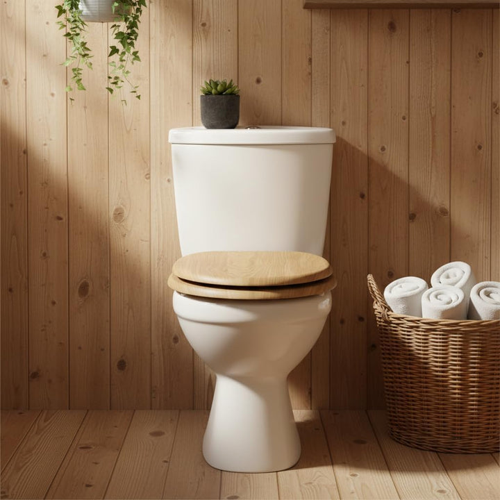 MDF-Toilettensitz, Toilettendeckel mit Soft-Close-Mechanismus, O-förmig mit verstellbaren Scharniere
