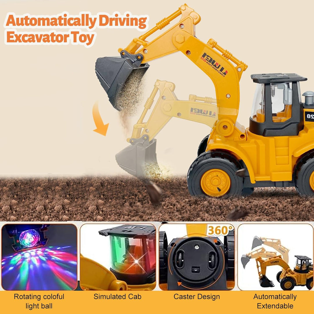 ChaneeHann Bulldozer Spielzeug, Bulldozer Kinder,Baustellenfahrzeuge Kinder,Automatisches Gehen Bagg