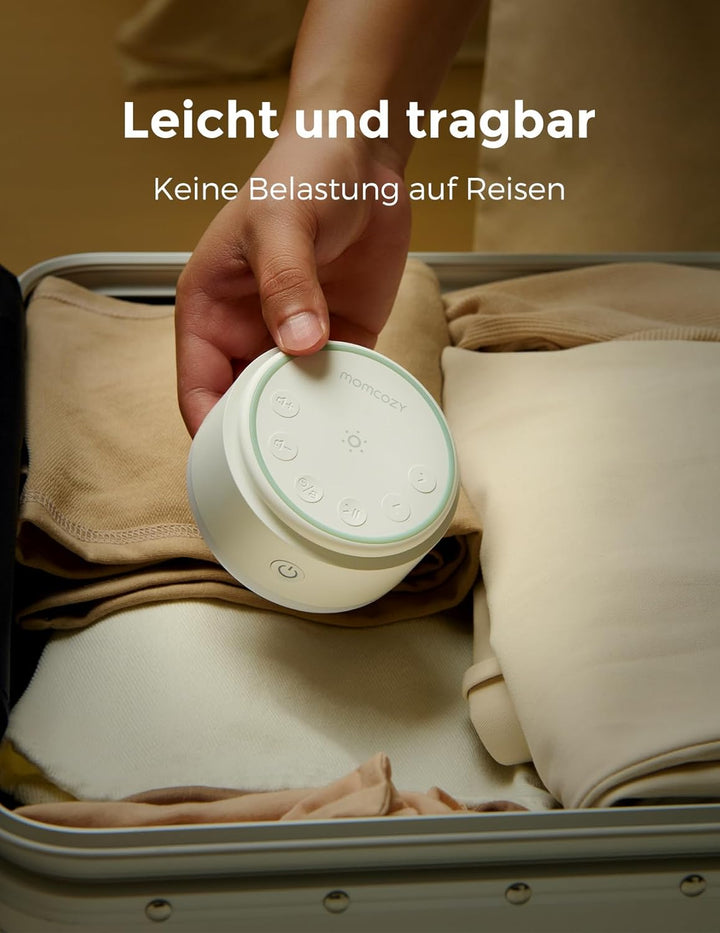 Momcozy Sound Machine für Babys - 20 beruhigende Klänge & Touch-Licht, tragbares weisses Rauschen mi