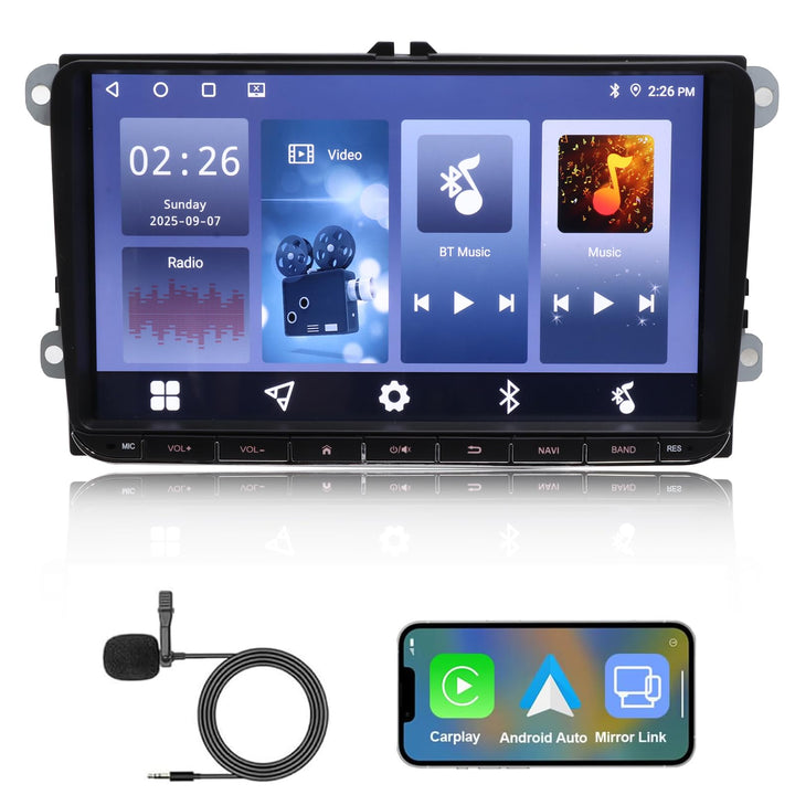 ASVEGE 9" Android 14 Auto Radio für VW Golf 5/6/7 Passat B6/B7 Tiguan Touran | 4+64GB | Wireless Car