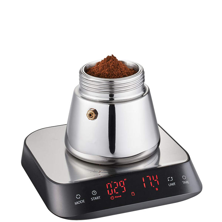GEFU Fein- & Küchenwaage PREZISO | Digitalwaage 1g–3kg mit 0,1g Teilung, Barista-Funktion, LED-Displ