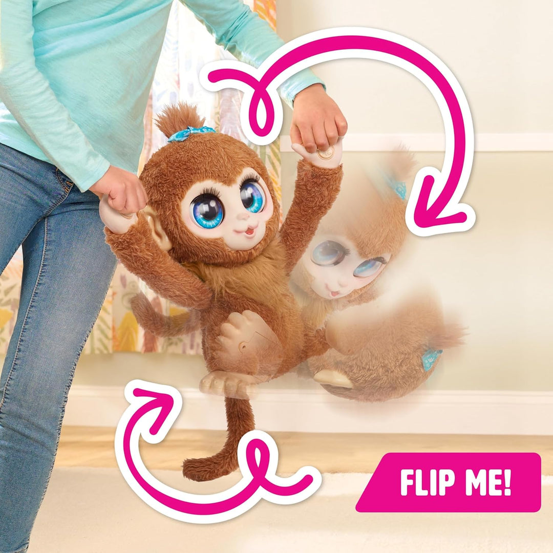 FurReal Peanut, das verspielte Äffchen, interaktives Spielzeug, 38 cm grosser Plüschaffe mit Soundef