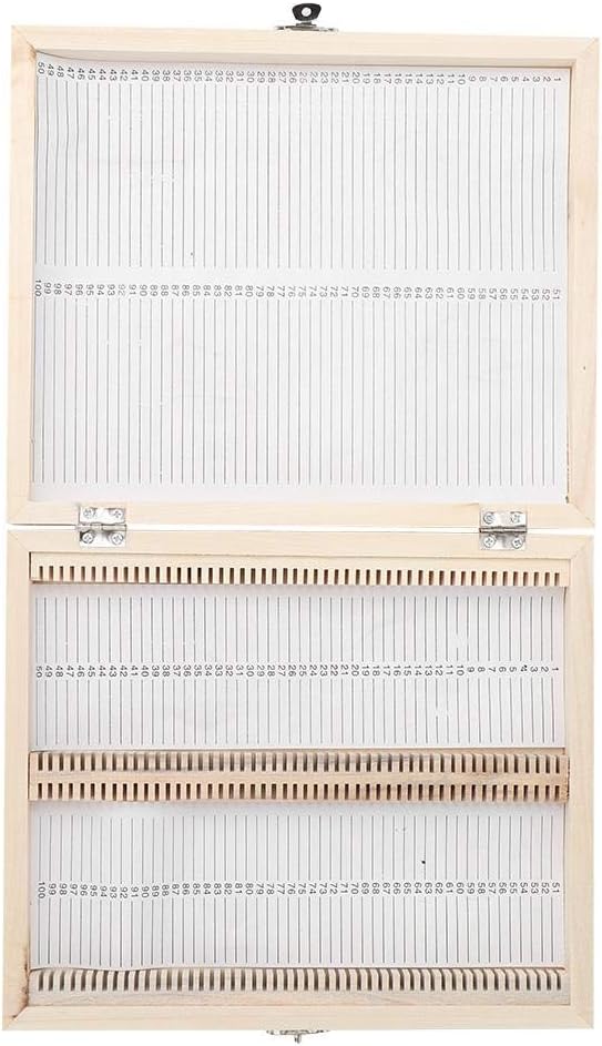 100PCS Reines Massivholz handgefertigt Biologie Glas vorbereitet Mikroskop Objektträger Proben Holzd