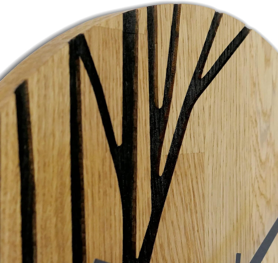 SENTOP Wanduhr aus Holz, Wanduhr aus Eiche, Moderne Wanduhr, Heimdekoration, Wanduhr aus echtem Eich