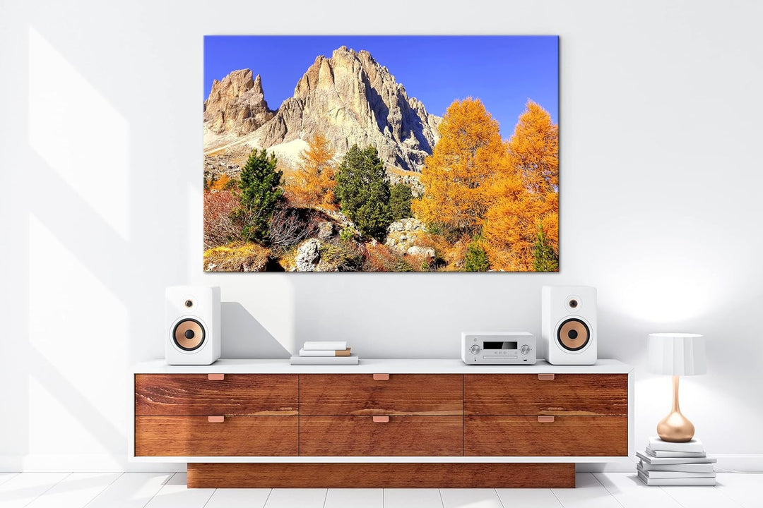 deyoli die atemberaubenden Dolomiten Italiens Format: 80x60 als Leinwandbild, Motiv fertig gerahmt a