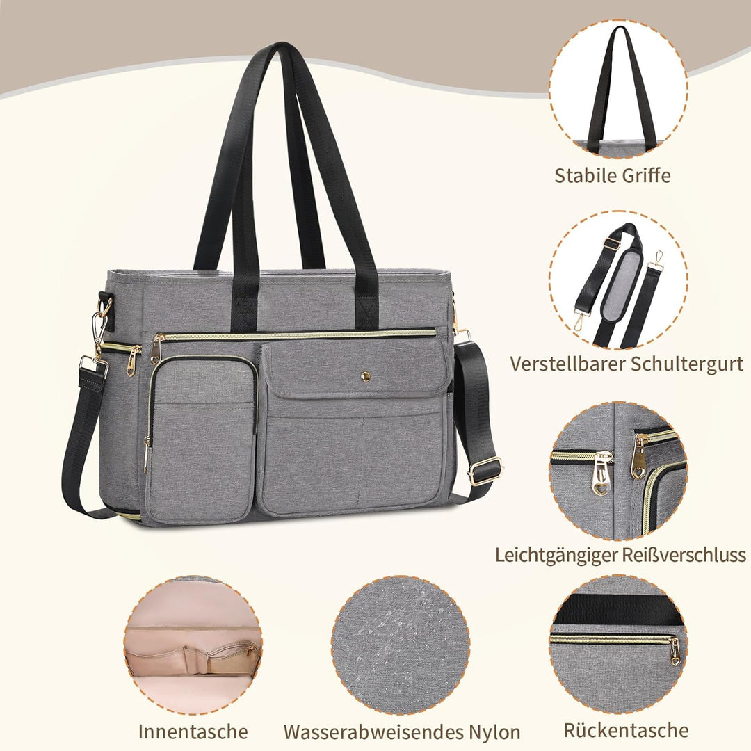 ESTARER Lehrertasche mit Erweiterter Aktenordnertasche,Arbeitstasche mit Fächern für Laptop,Tragbare