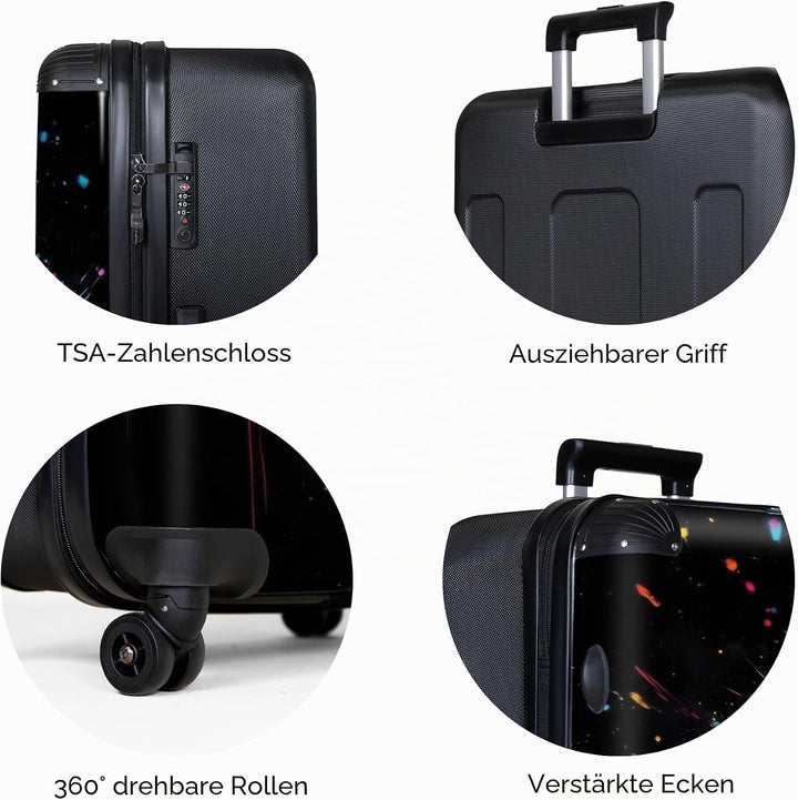 NoBoringSuitcases.com® Koffer XL Gross 77x51.5x28 cm Reisekoffer mit 4 Rollen Leicht Trolley Hartsch