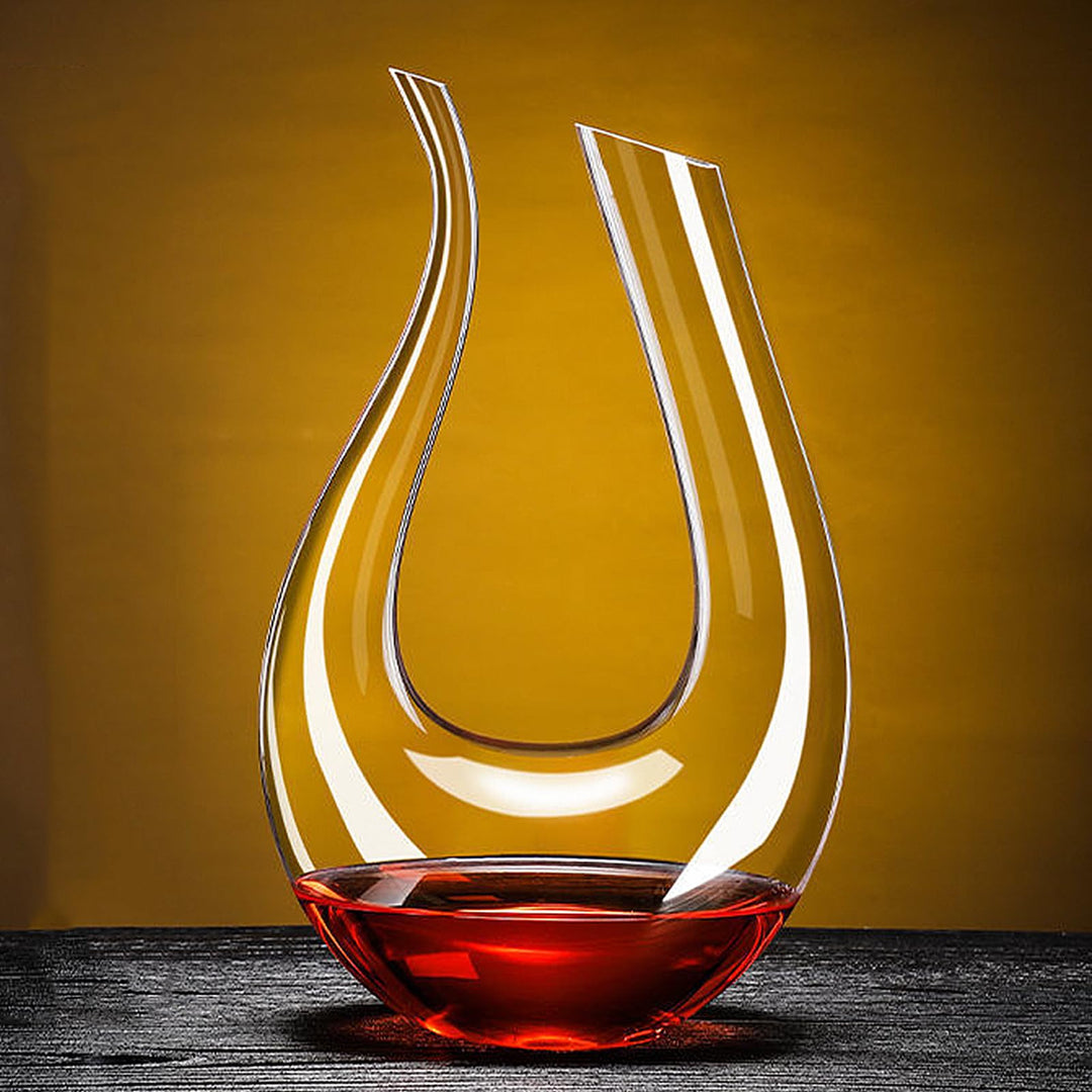 Red Wine Decanter, Glass Carafe Aerator, 100% Lead-Free Crystal Wine Carafe, Unique Wine Aerator Pre