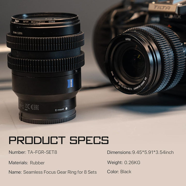 Tilta Seamless Focus Gear Ring (8 Stück), 360° Seamless Rotation Silent für Tilta Mini Follow Focus