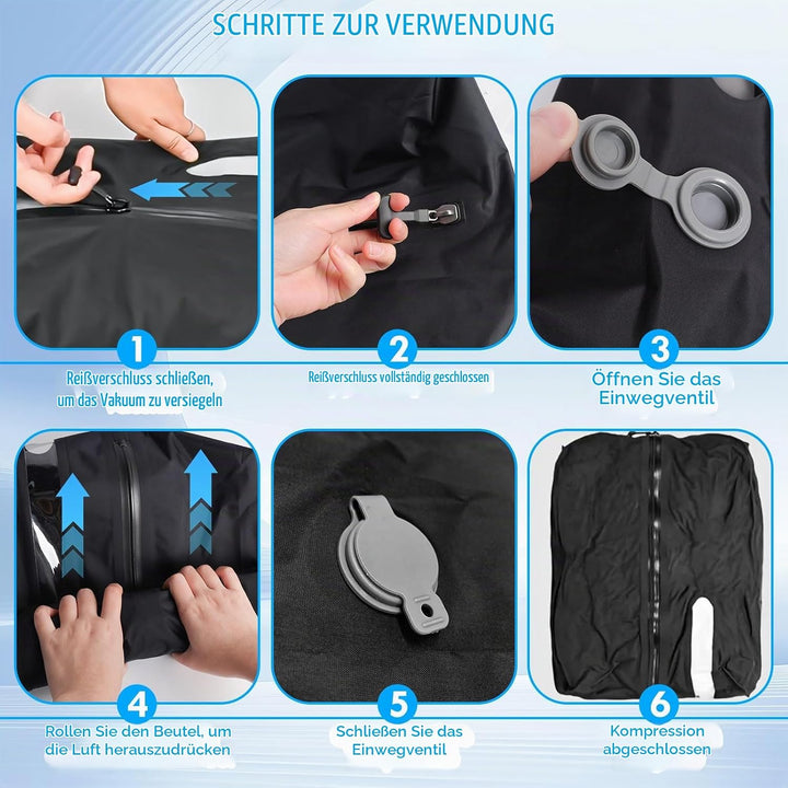 Vakuumbeutel für Reisen,28L TPU Vakuumierbeutel mit IP67 Luftdichtem Reissverschluss,Wiederverwendba