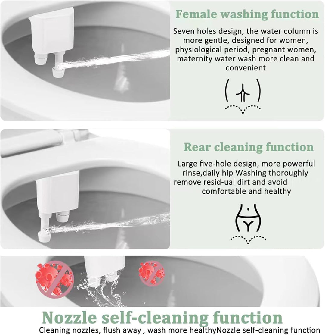 Smart WC-Spüler, Bidet, nicht-elektrischer Düsensprüher 43 x 12 x 7 cm, einstellbarer Wasserdruck, h