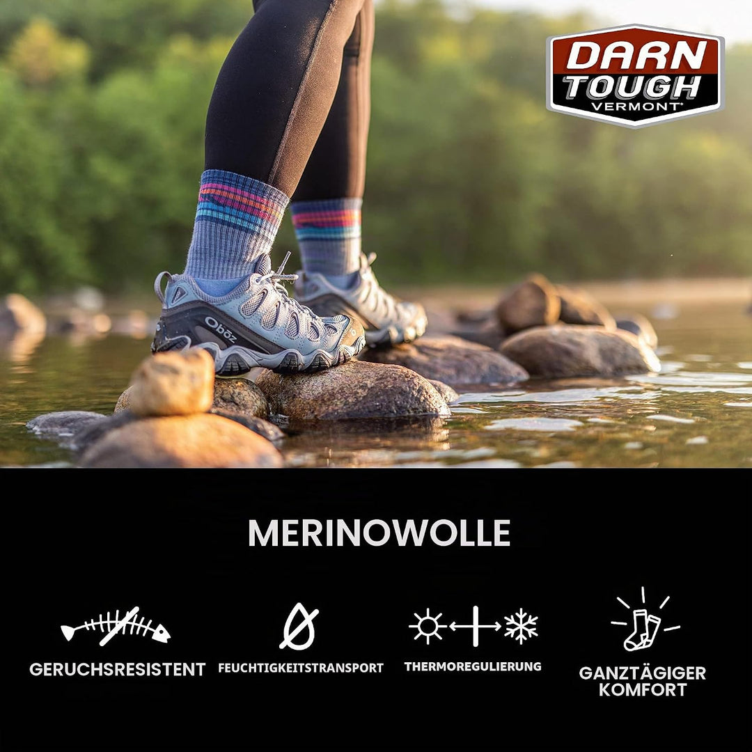 Darn Tough Vermont Gepolsterte Damen-Socken aus Merino-Wolle S Aqua Heather, S Aqua Heather