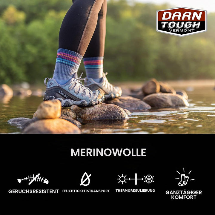 Darn Tough Vermont Gepolsterte Damen-Socken aus Merino-Wolle S Aqua Heather, S Aqua Heather