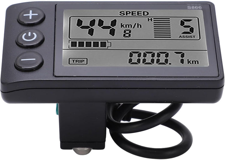 Dioche Elektrofahrrad Display, Elektrofahrrad S866 LCD-Anzeige 24 V, 36 V, 48 V, Bedienfeld mit wass
