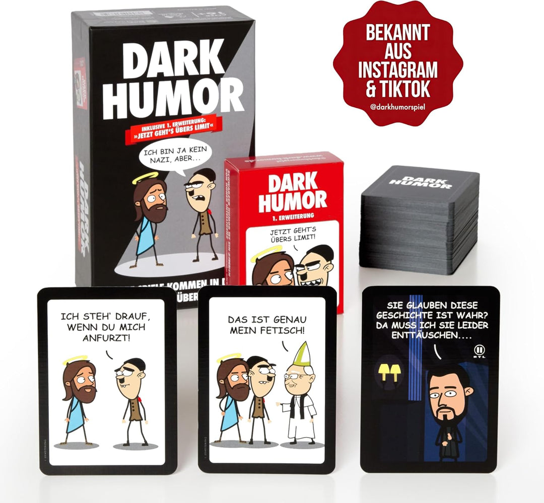 DARK HUMOR - Das Spiel Plus 1. Erweiterung: Jetzt geht's übers Limit! - Kartenspiel mit 460 Karten.
