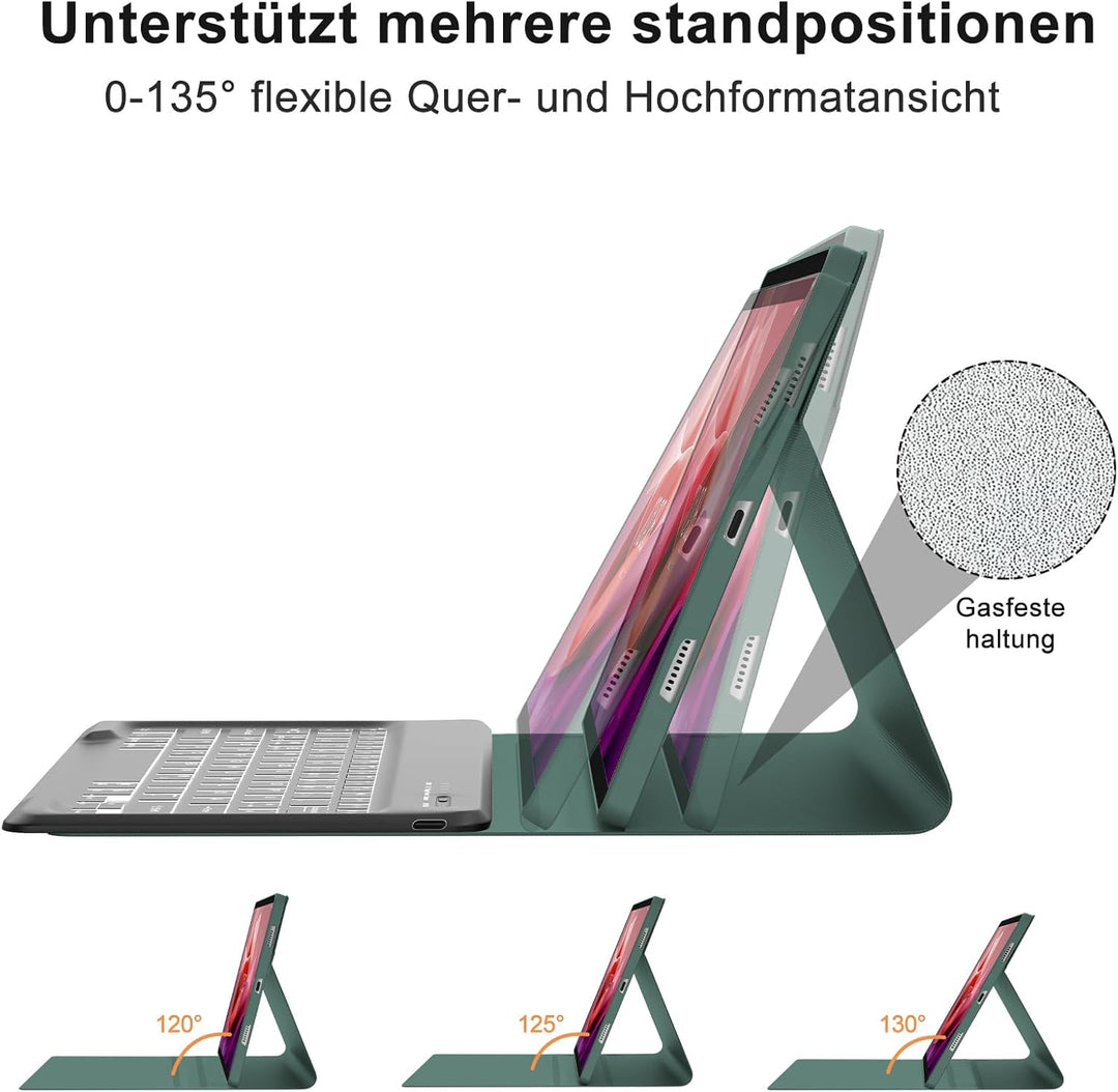 IVEOPPE Tastatur für Tab P12, Hülle mit Tastatur für P12 12.7" 2023, Magnetische 7 Farbige Beleuchtu