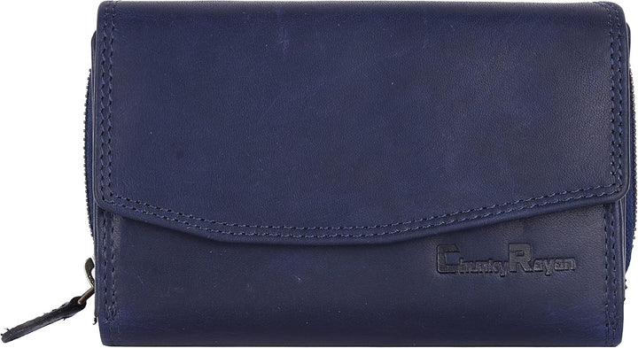 Chunkyrayan Echtleder Damen Geldbörse Hochwertig Vintage RFID Schutz inklusive Leder Schlüsselanhäng