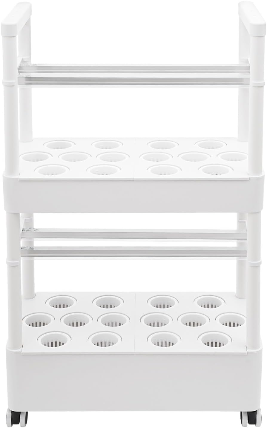 Hydroponisches Anbausystem mit LED-Beleuchtung, 2 Ebenen, 28 Pflanzlöcher, Indoor-Garten-Kit mit Rol