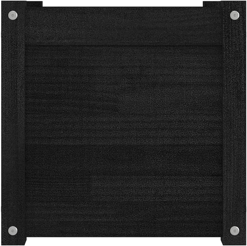 homiuse Hochbeet Pflanzkübel Schwarz 40x40x40 cm Massivholz Kiefer Schwarz Blumentopf Gross Pflanzkü