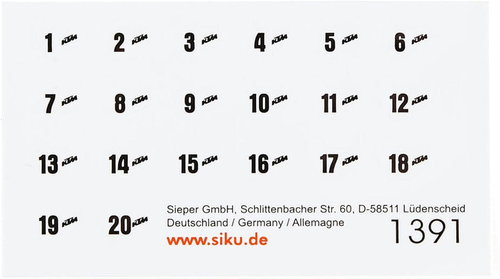 siku 6325, Freizeit-Set, Inkl. Cabrio, Cross-Motorrad, Wasserflugzeug und Zelt, Metall/Kunststoff, M