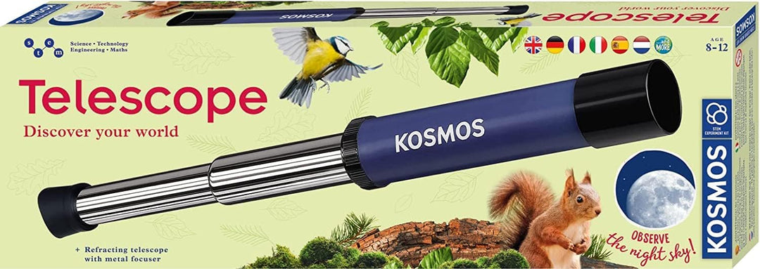 Kosmos 617080 Fernrohr, Entdecke die Welt um Dich herum, Linsenfernrohr mit 12-facher Vergrösserung,