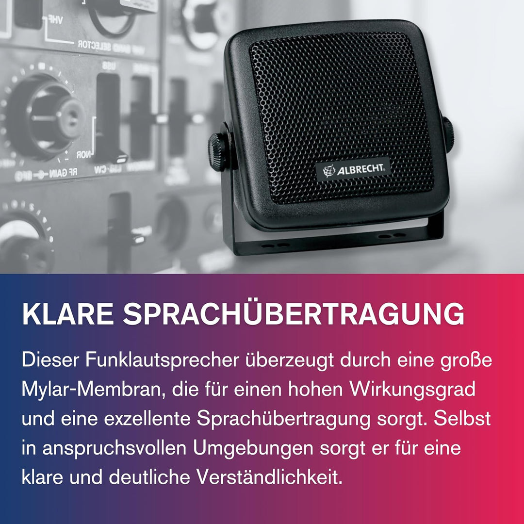 Albrecht CB-150 Funklautsprecher, 71150, 2m Kabel mit 3,5mm Stecke, Schwarz (Schwarz)