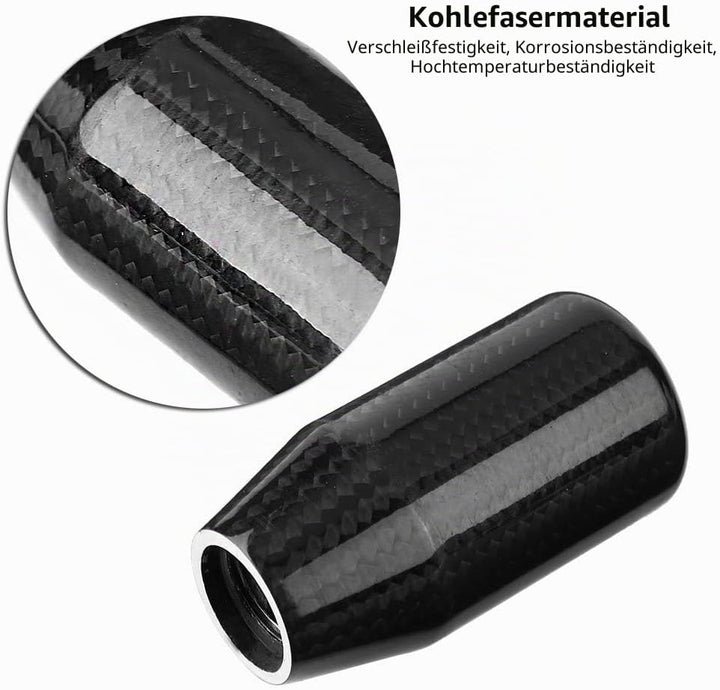Qiilu Universal Schaltknauf Manuell Schaltknauf Kappe Auto Schalthebel Schaltknauf Kopf Kohlefase 4-