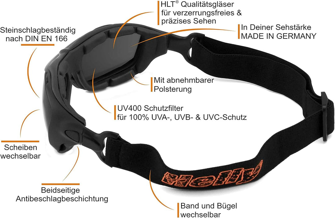 HELLY® - No.1 Bikereyes® | Motorradbrille, Multifunktionsbrille | beschlagfrei, winddicht | HLT® Sic