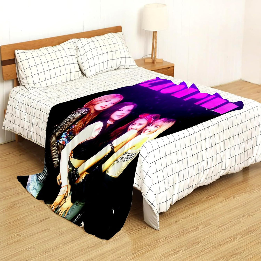 Blackpk Kuscheldecke Flanell, Blackpk Bettwäsche, Blackpk Decke, Decke für Teenager und Erwachsene,