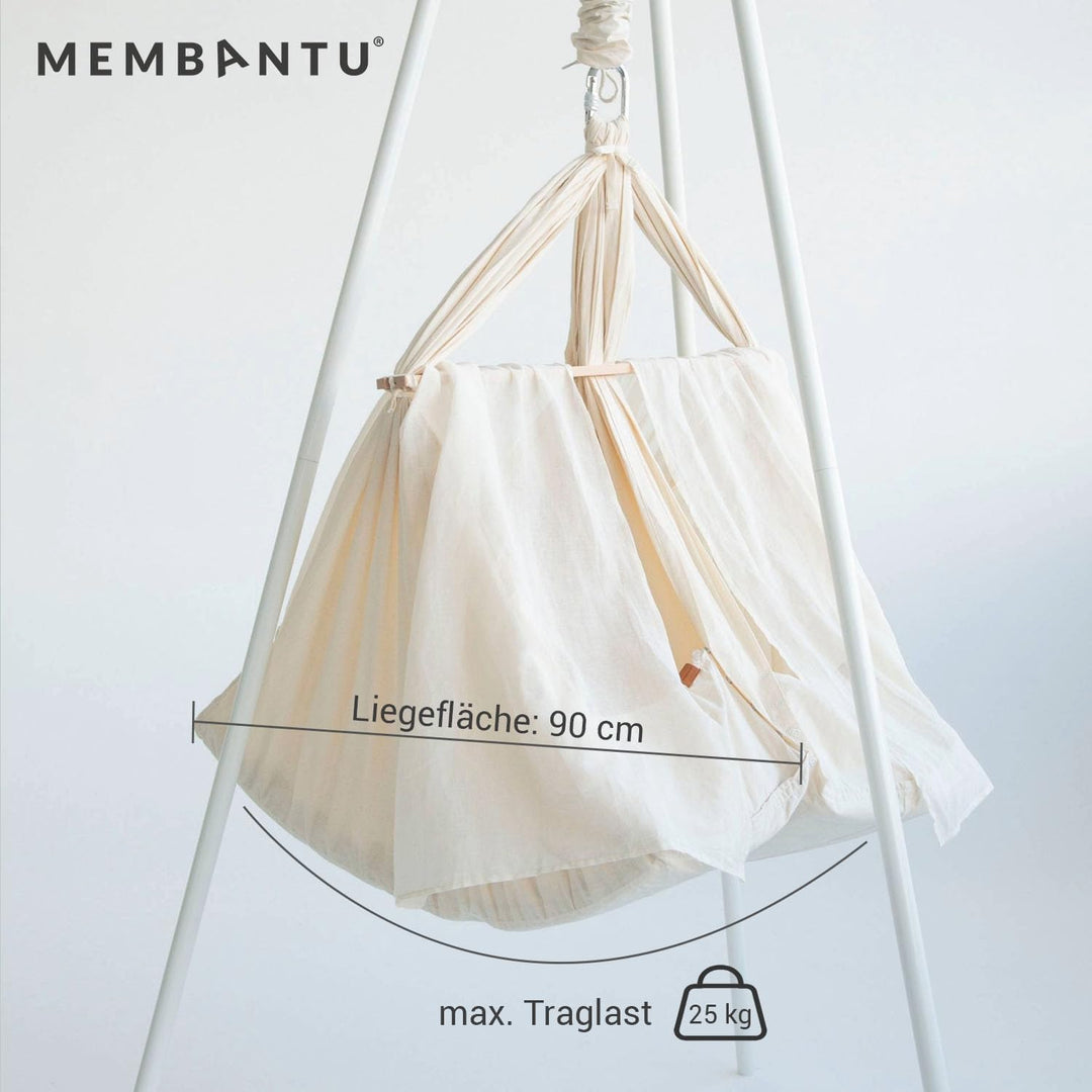 MEMBANTU Federwiege Baby für Zwillinge - Baby-Wiege aus Bio-Baumwolle - Baby-Hängematte inkl. Feder