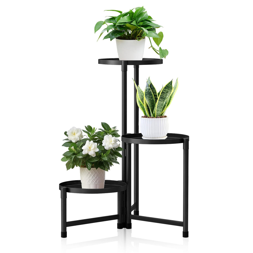 lalago 3 Etagen Blumenständer, Pflanzenregal Blumenregal Indoor Outdoor, Metall Pflanzenständer, Blu
