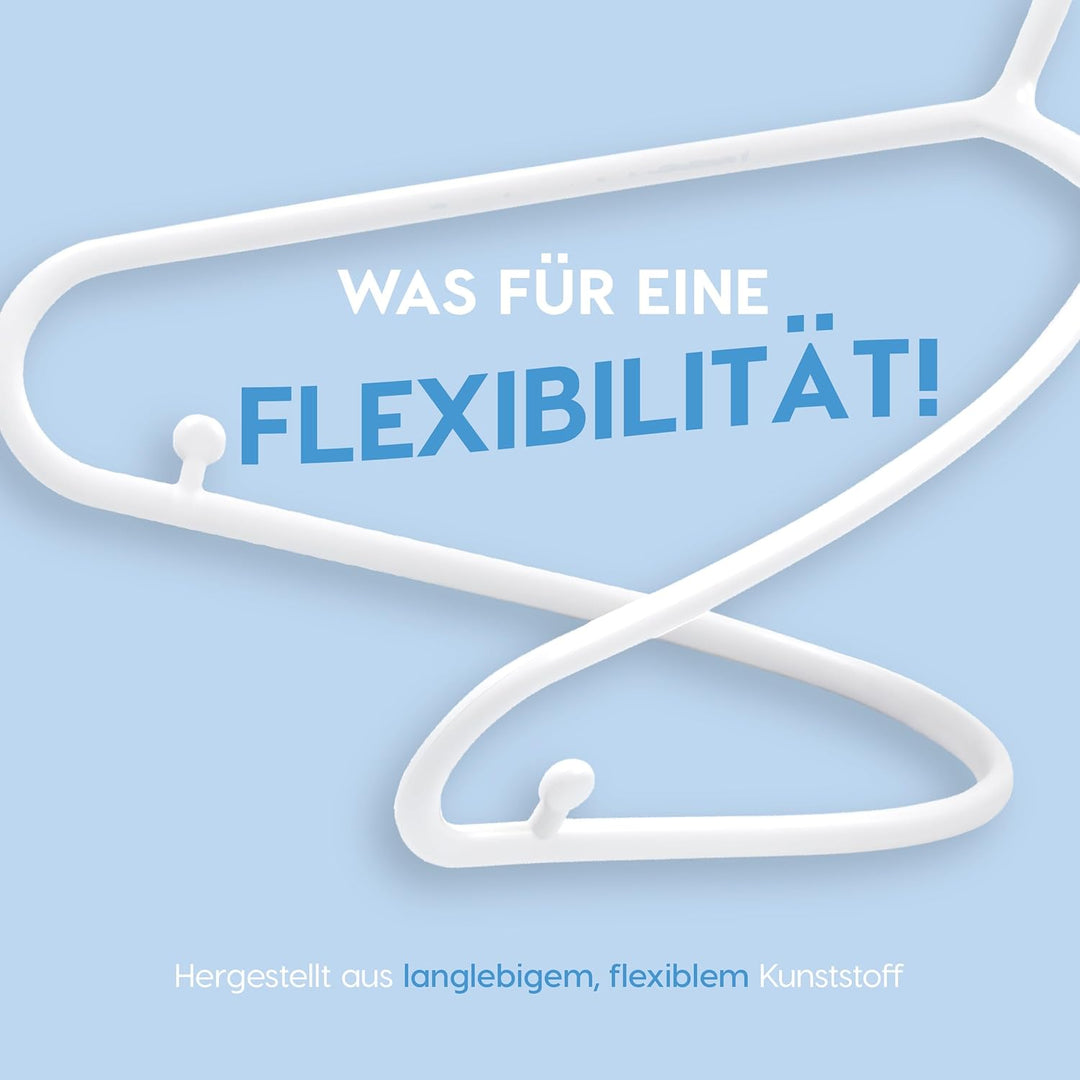 Iris Ohyama, Kunststoffbügel, 50er-Set, Weiss, BPA-frei, Stabile Kleiderbügel für Garderobe und Schr