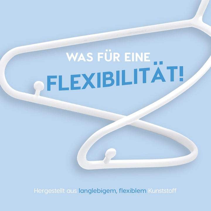 Iris Ohyama, Kunststoffbügel, 50er-Set, Weiss, BPA-frei, Stabile Kleiderbügel für Garderobe und Schr