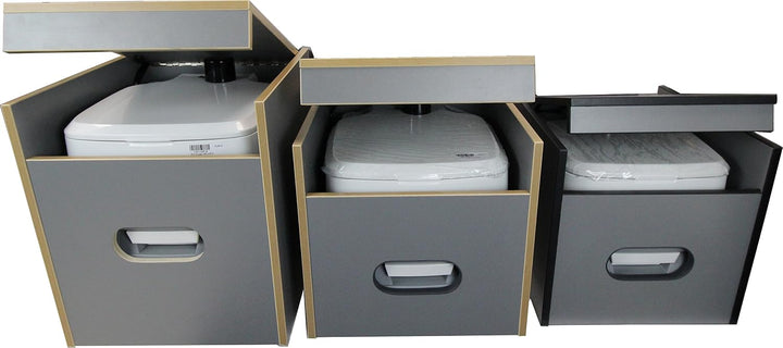 Toilette Porta Potti 335 mit Toilettenhocker grau und Polster blau