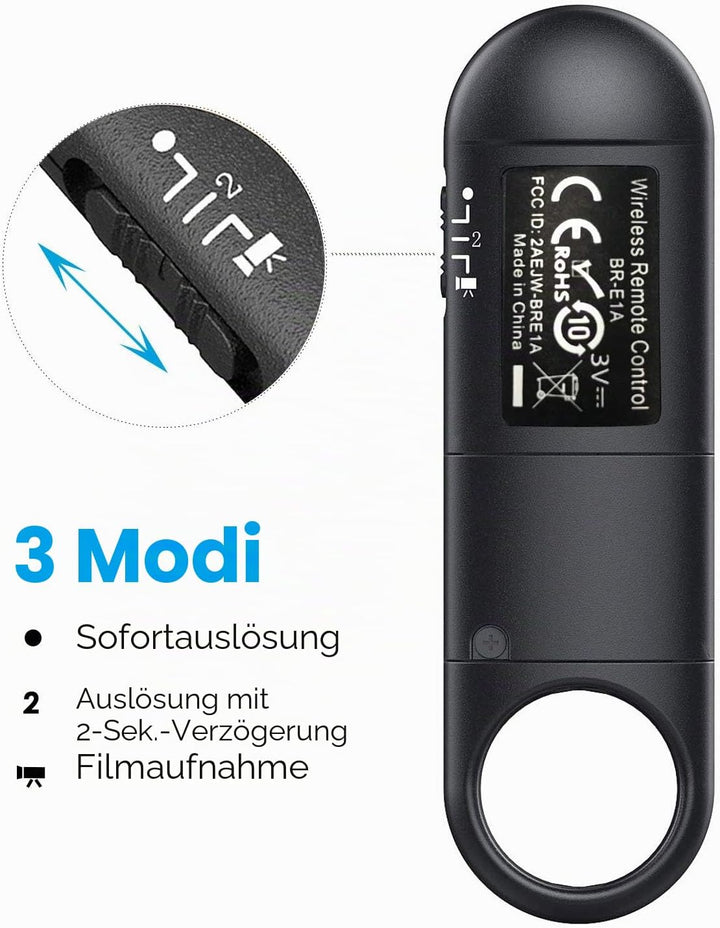 AODELAN Kabellose Fernauslöser BR-E1A Fernbedienung für Canon M50 EOS R5C R3 R RP R5 R6 M6 Mark II 9