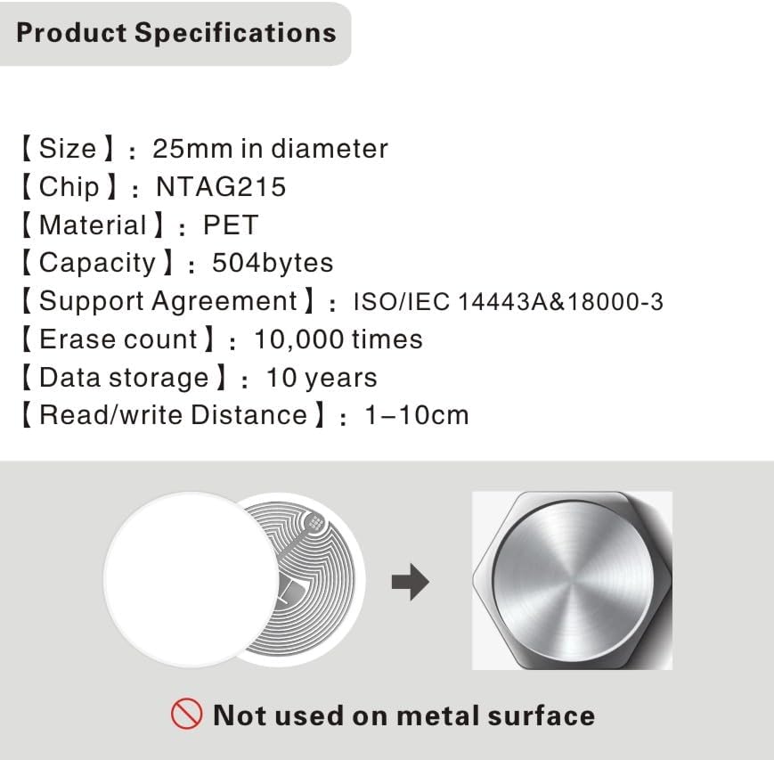 100 Stück NFC Tag Sticker NFC Sticker NFC Smart Tags NFC Aufkleber NFC 215 Tag Ntag215 NFC Tag Aufkl