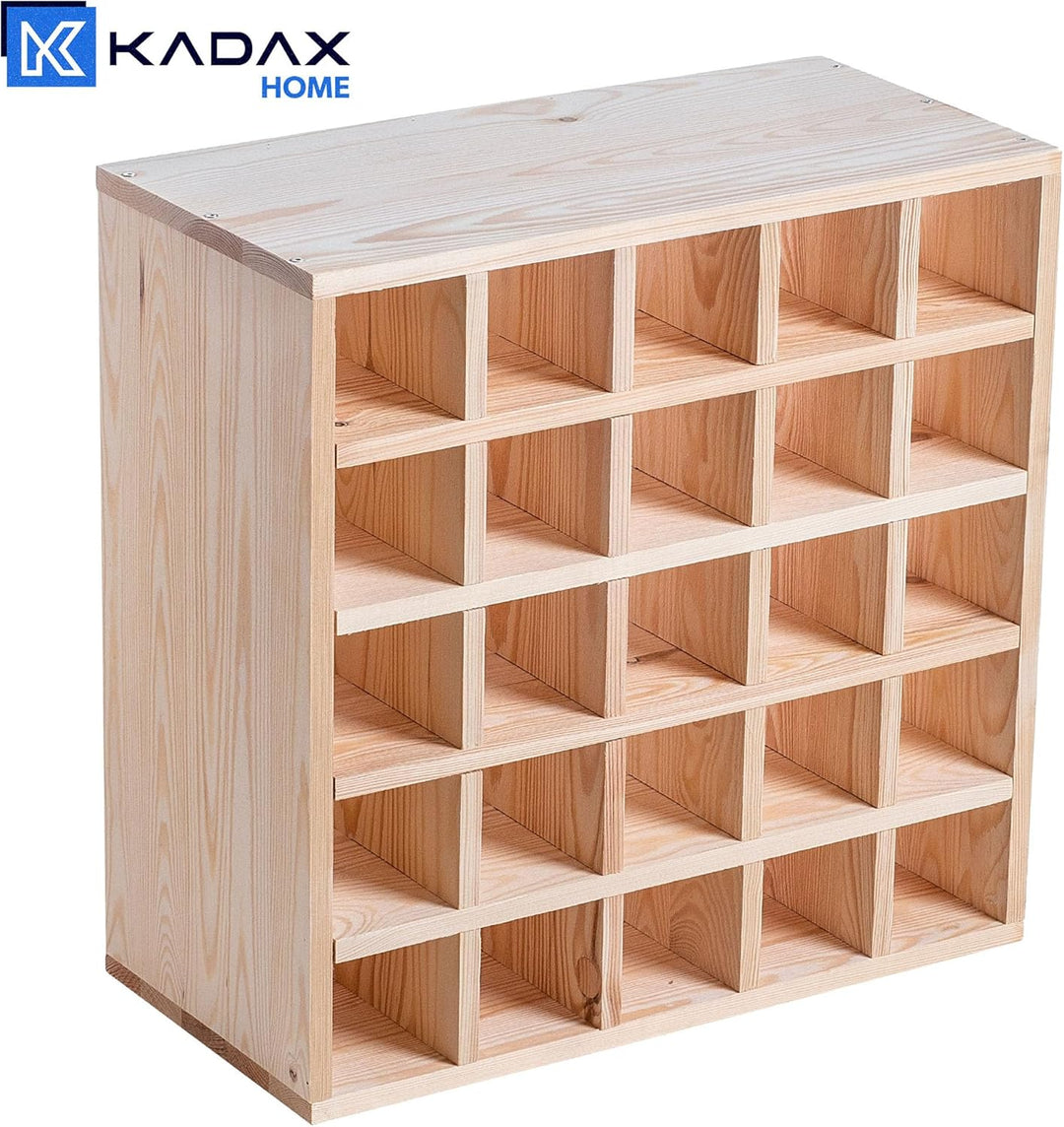 KADAX Weinregal aus Holz, 52 x 25.5 x 52 cm, Grosses Flaschenregal für viele Weinflaschen, rustikale