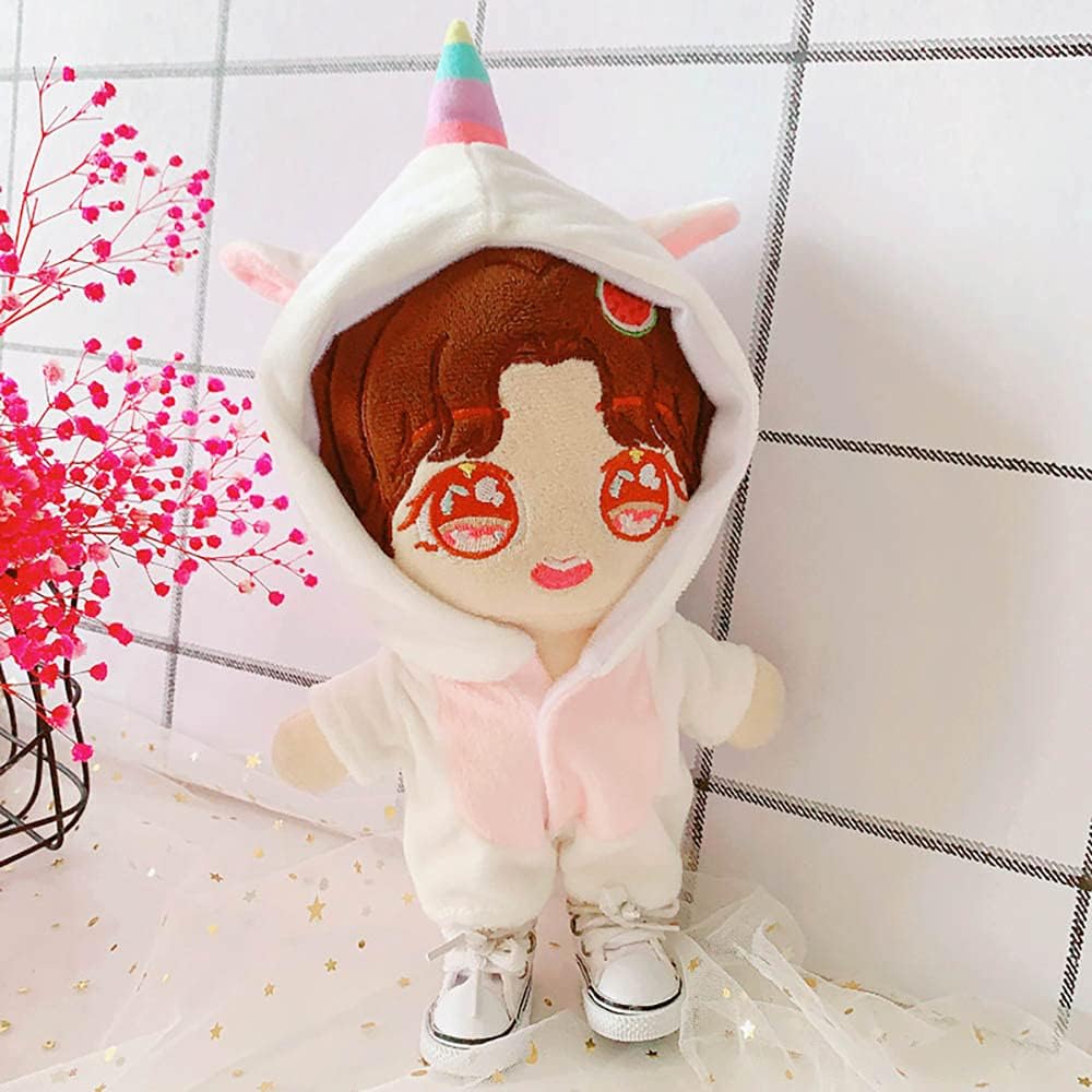 niannyyhouse Dinosaurier Hai Kuh Kaninchen Einhorn Anzug 20cm Plüsch Puppe Kleidung Strampler Schuhe