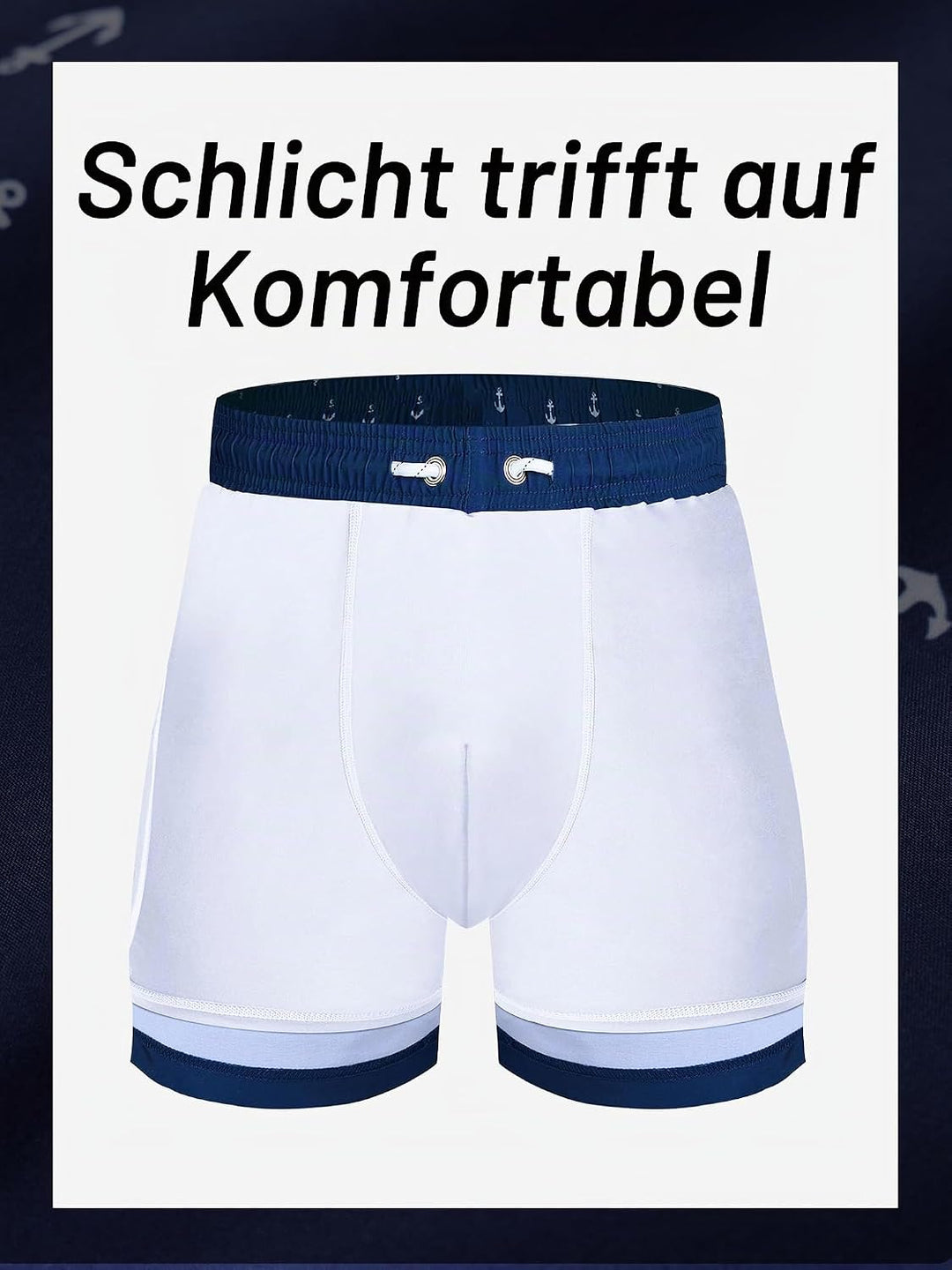 Arcweg Badehose für Herren Badeshorts mit Kompression Liner 2 in 1 Schnelltrocknend Strandhose Männe