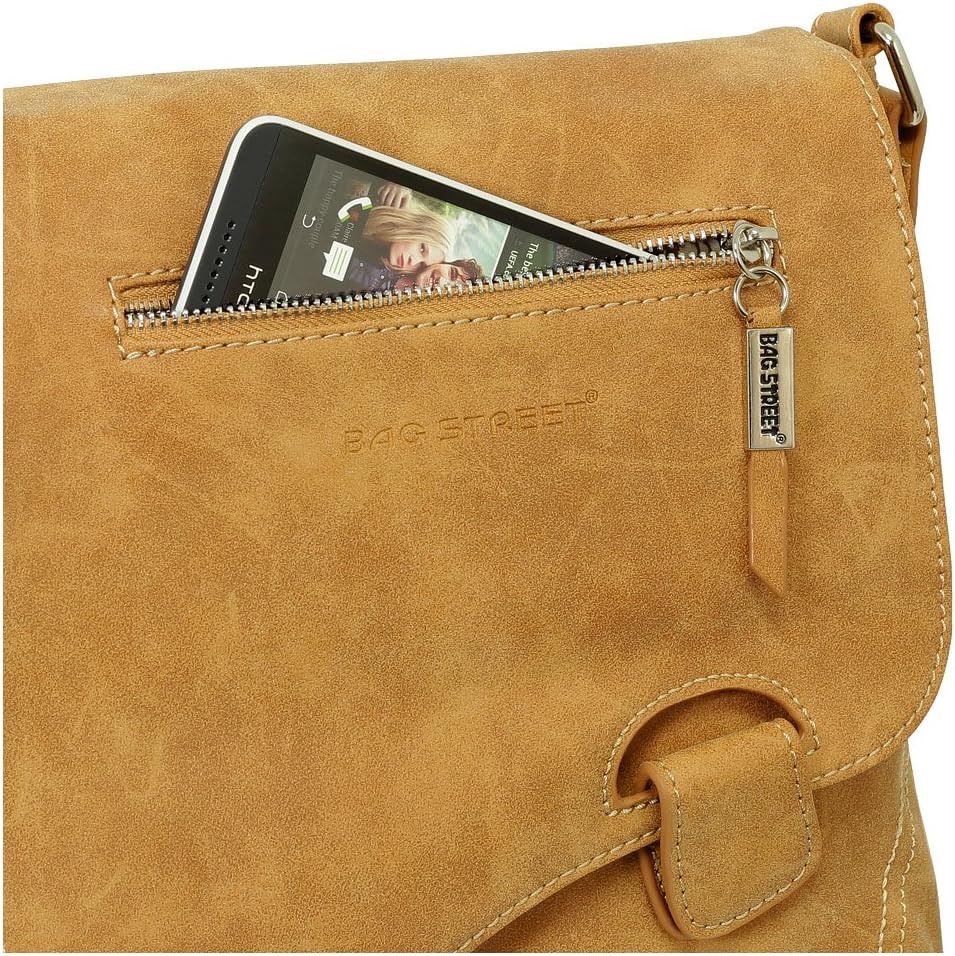 Ledershop24 Geschenkset - Handtasche Schultertasche Umhängetasche Wildleder-Imitat Used Look mit Rie