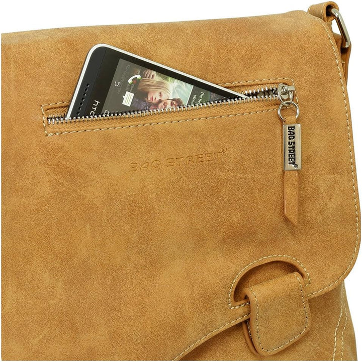 Ledershop24 Geschenkset - Handtasche Schultertasche Umhängetasche Wildleder-Imitat Used Look mit Rie