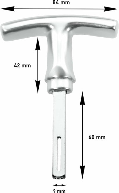 Garagentorgriff mit Innengriff, Alu F1, ergonomisch, 9x60 mm Set, 9x60 mm Set