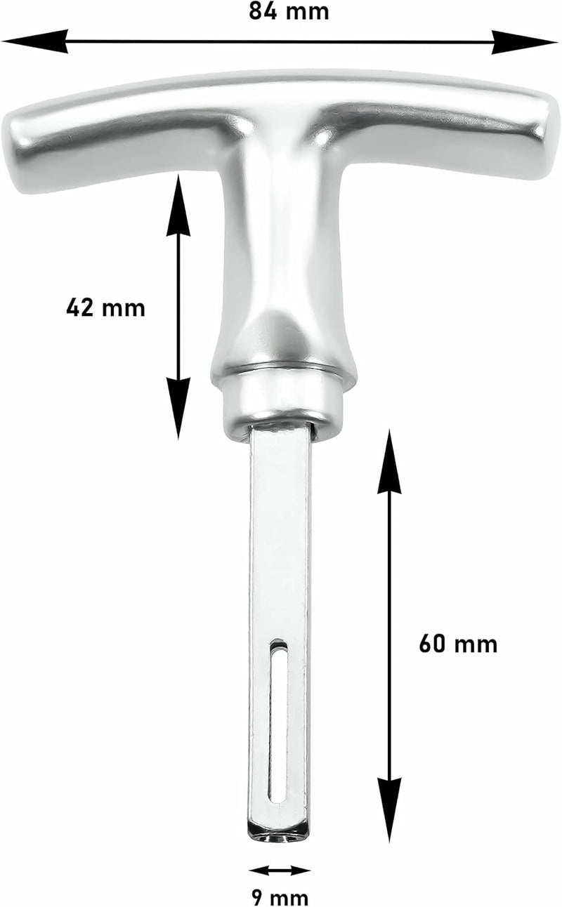 Garagentorgriff mit Innengriff, Alu F1, ergonomisch, 9x60 mm Set, 9x60 mm Set