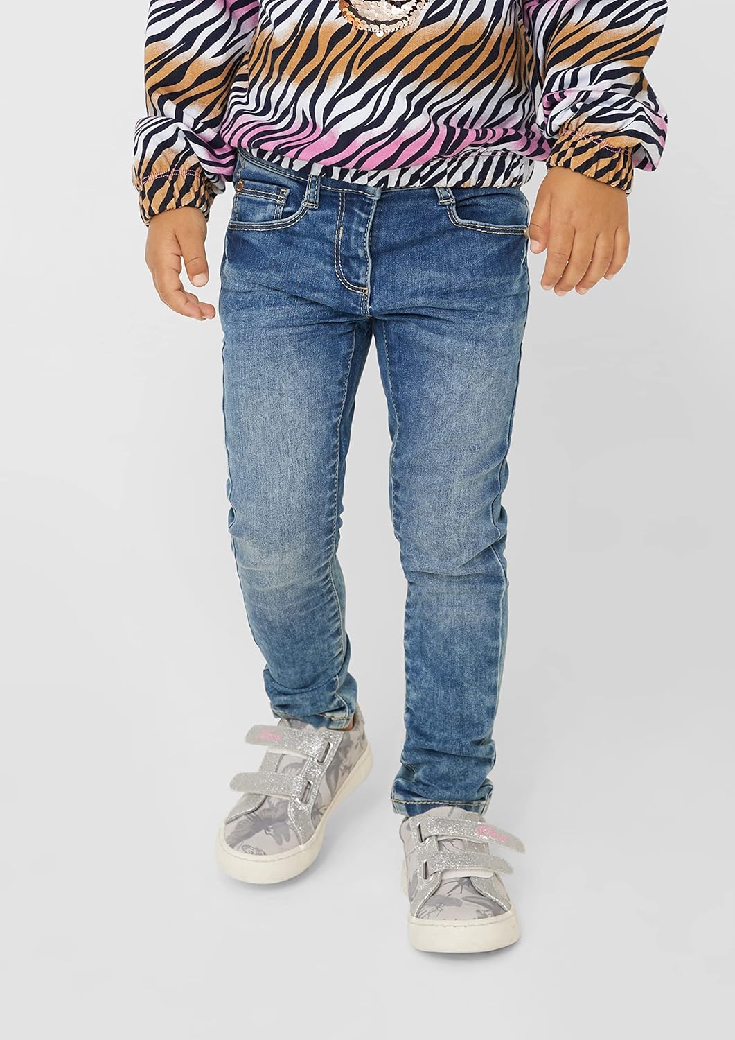 s.Oliver Mädchen Slim: Denim im Used-Look 92 Slim Blau, 92 Slim Blau