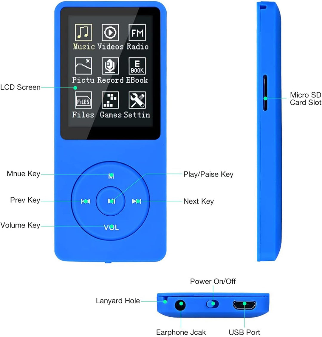MP3-Player, MP3/MP4 digitaler Musik-Player, Lychee Upgrade, 8 GB, tragbarer HiFi-Sound, Musik-Player