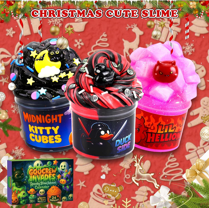 Funewest Slime Adventskalender 2025 – 24 Tage Halloween Schleim Countdown Kalender, Halloween und We