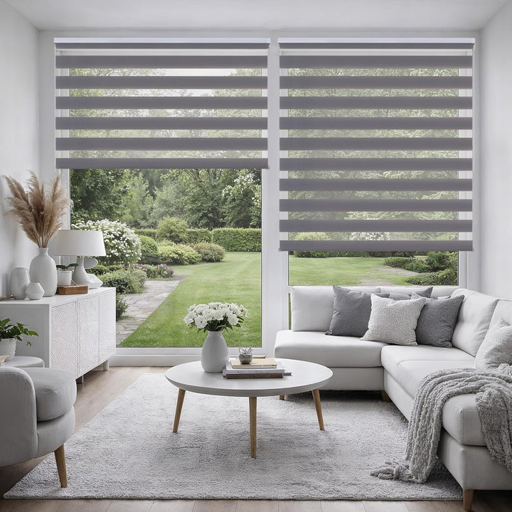 STORESDECO Doppelrollo, Duo Rollo für Fenster und Türen, Zebra Rollo Lichtdurchlässig und verdunkeln