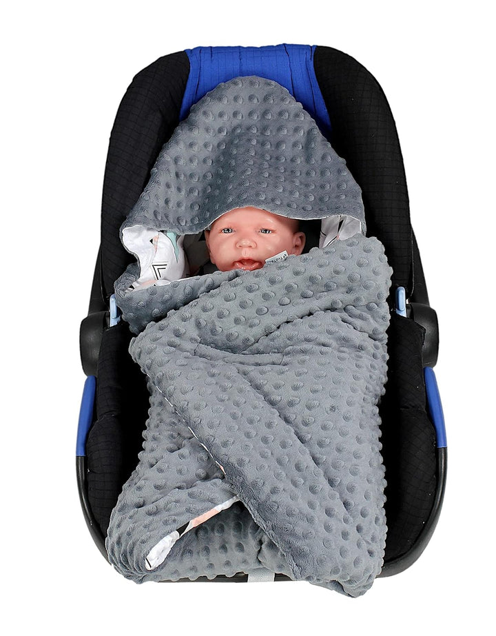 TupTam Baby Winter Einschlagdecke Babydecke 75x75cm für Autositz Babyschale Wattiert Minky Baumwolle